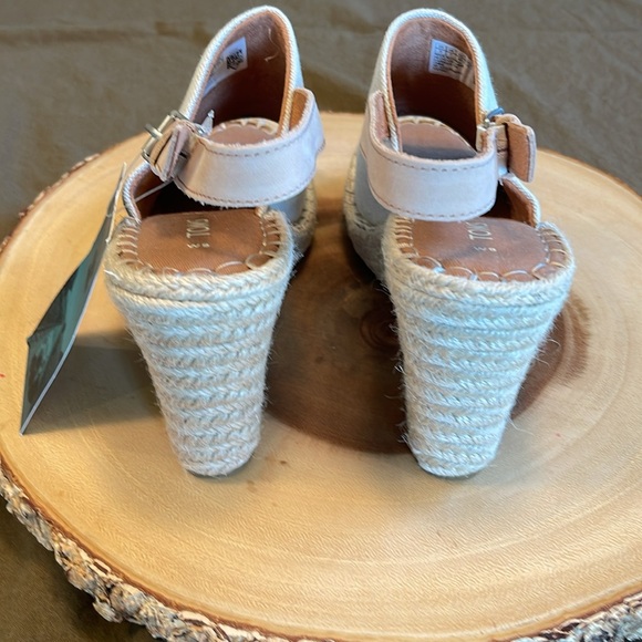 NWT TOMS Monica natural Oxford wedge size size 9, never worn - Picture 5 of 12